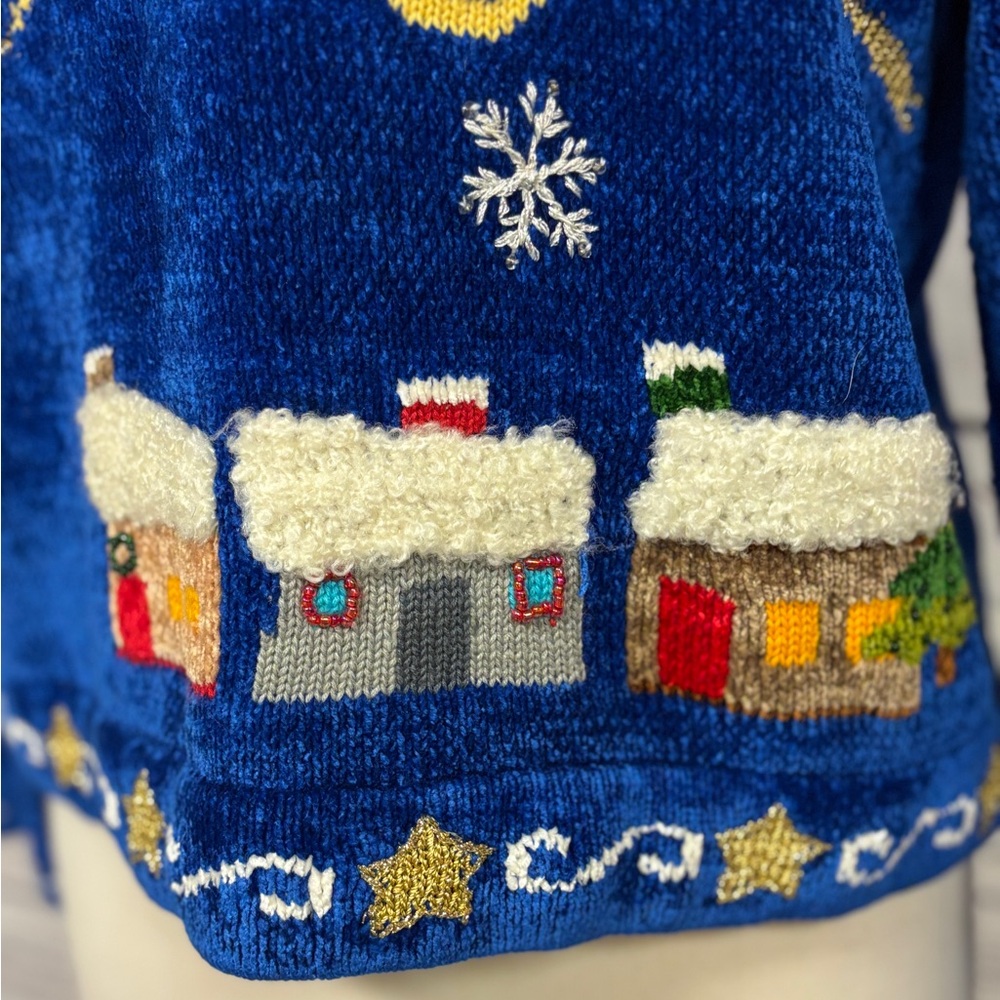 Vintage Claire Murray 80’s Stunning Christmas Sweater Hand Knit Embroidered - Picture 4 of 16